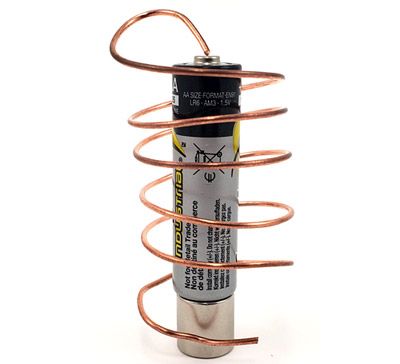 Make a homopolar motor from a battery, magnet, and a piece of copper wire in this simple STEM activity. Homopolar Motor, Simple Stem Activities, Cool Science Fair Projects, Copper Wire Crafts, Stem Crafts, Wire Diy, Wire Wrapping Tutorial, Stem Activity, Wire Jewelry Making