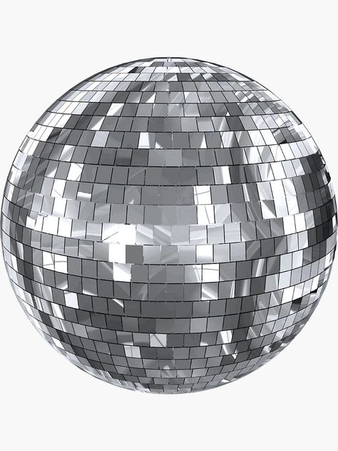 "disco ball" Sticker for Sale by thinktheta | Redbubble Disco Ball Pattern, Bola Disco, Disco Ball Sticker, Disco Kugel, Disco Ball Png, Custom Emojis, Senior Board, Aesthetic Emoji, Disco Balls