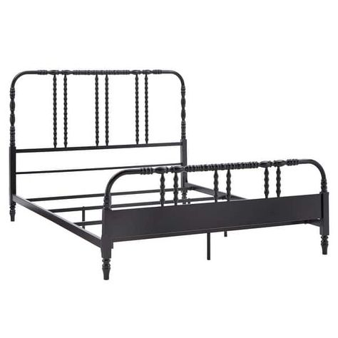 Georgia Metal Spool Bed by iNSPIRE Q Classic - Bed Bath & Beyond - 33528929 Spool Bed, Spindle Bed, Bed Black, Black Inspiration, Classic Bed, Standard Bed, Wayfair Furniture, Iron Bed, Black Bedding