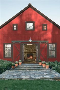 Red House Exterior, Exterior House Paint Color, Paint Color Combinations, Exterior House Paint, Metal Barn Homes, Red Houses, House Paint Color Combination, Color Combinations Paint, Farmhouse Floor Plans