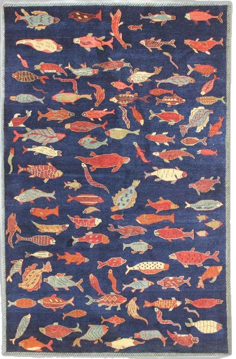 Fish Rug, Carpet Blue, Vintage Traditional, Rug Gallery, Arte Inspo, Indigenous Art, Fish Design, Textile Patterns, Indoor Area Rugs