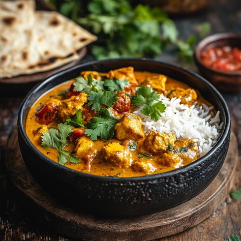 Delicious Indian Curry! 🍛✨ Ingredients: - 400g chicken (or chickpeas for vegan version) 🍗🌱 - 1 large onion, chopped 🧅 - 2 cloves garlic, chopped 🧄 - 1 piece fresh ginger, grated 🥥 - 2 tomatoes, chopped 🍅 - 400ml coconut milk 🥥 - 2 tbsp olive oil 🛢️ - 2 tsp curry powder 🌶️ - 1 tsp turmeric powder 🌼 - Salt and pepper to taste 🧂 - Fresh coriander, to garnish 🌿 Instructions: 1. Heat the oil in a large frying pan over medium heat. Add the onion and fry until golden. 2. Add the garlic and ginger,... Curry Ingredients, Garlic And Ginger, Turmeric Powder, The Onion, Indian Curry, Curry Powder, Fresh Ginger, Chickpeas, Frying Pan