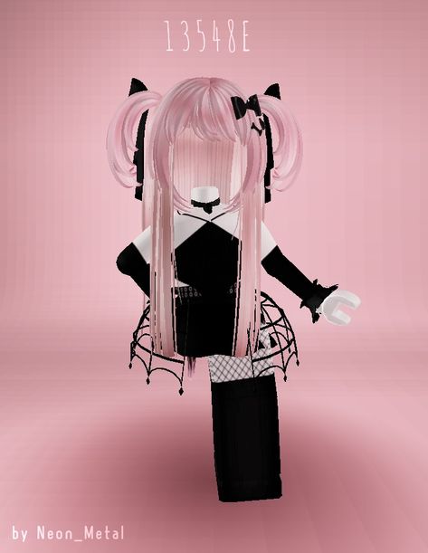 Enter code on Catalog Avatar Creator Roblox Pink And Black Outfit, Catalog Avatar Creator Outfits Codes, Draculaura Roblox Avatar, Female Avatar Codes, Roblox Catalog Avatar Creator Codes, Avatar Ideas Roblox Girl, Roblox Girl T Shirt, Black Roblox Avatar, Catalog Avatar Creator Codes