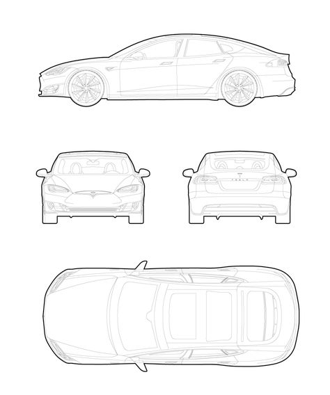 Car Elevation Architecture, Car Architecture Drawing, Car Cutout, Auto Vector, Car Architecture, Car Diagram, Scale Architecture, Car Vector Illustration, Car Top View