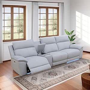 FUOROLA Power Recliner Sofas, 4-Piece, Off White Modern Reclining Sofa Living Room, Modern Reclining Sofa, 4 Piece Living Room Set, Recliner Couch, Neutral Fabric, Reclining Loveseat, Leg Rest, Reclining Furniture, Power Reclining Sofa