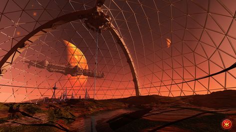 Cyberpunk Digital Art, Mars Habitat, Dome City, Scifi City, Foundation Series, Sci Fi Architecture, Traveller Rpg, Space Movies, Futuristic Space