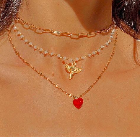 Jewelry Accessories Ideas, Dope Jewelry, Red Jewelry, Classy Jewelry, Pretty Necklaces, Jewelry Photography, Cute Necklace, Girly Jewelry, Jewelry Inspo