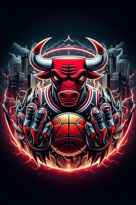 Chicago Bulls Logo Chicago Bulls Logo, Bulls Logo, Bulls Basketball, Spiderman Art Sketch, Nba Art, Dragon Ball Art Goku, Bull Logo, Basketball Photography, Nba Wallpapers