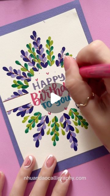 Nhuan Dao✨Calligraphy & Lettering❤️ on Instagram: "Birthday Gift Card | Handmade Card Easy 🎂
.
.
.
🌟FREE Gift For You:
Do u Want to Try Your Hand at Brush Lettering and Calligraphy? Download This FREE Chapter : “How to Practice & Master 10 Basic Strokes” From the Workbook: “The 21-Day Brush Lettering”.
👉You Can Find The Link in My Bio or Visit: nhuandaocalligraphy.com
.
.
.
#HandmadeCards #Happybirthday #happybirthdaycard #cardmaking #personalizedgifts
#NhuanDaoCalligraphy #Calligraphy
#BrushLettering #ModernCalligraphy #HandLettering #Lettering #Handwriting #DIYBirthdayCard
#Handmade #DIY #artreels #reels"