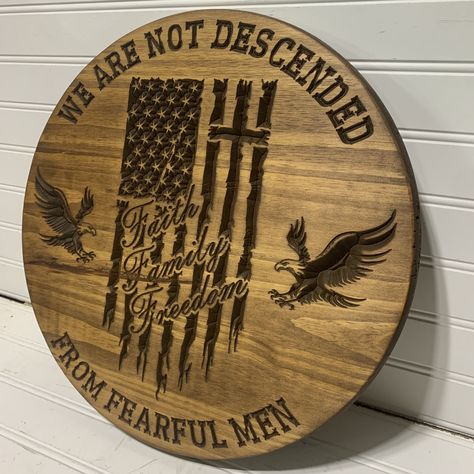 We are not descended from fearful men Check us out for more designs! https://dobynsfamilycreations.com/ #decor #faith #family #freedom #SupportSmallBusiness Faith Family Freedom, Freedom Tattoos, We The People, Sleeve Tattoos, Quick Saves, Design