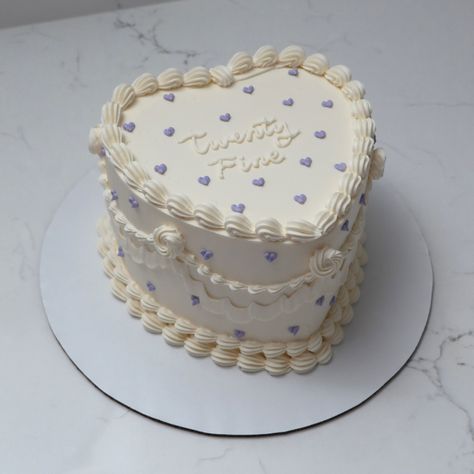 Little hearts for the win 💜 -Cake Details- Size: Mini 6” (2 layers) #emmacakes #emmacakesseattle #customcakesseattle #heartcakeseattle #vintagecakeseattle #seattle #seattlecakes Simple Vintage Heart Cake, Victorian Cakes, Vintage Cakes, Heart Cakes, Simple Birthday, Birthday Inspo, Simple Birthday Cake, Heart Cake, White Cake