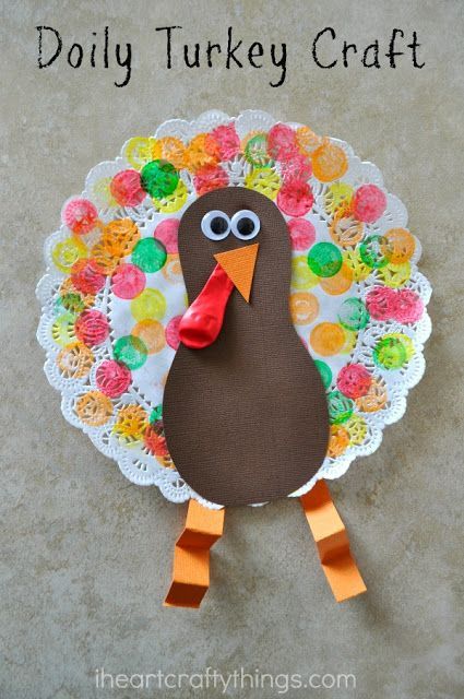 Doily Turkey Craft for Kids | I Heart Crafty Things #thanksgiving #kidsactivities Turkey Crafts Preschool, Turkey Craft For Kids, Turkey Crafts Kids, Thanksgiving Crafts For Toddlers, Thanksgiving Turkey Craft, Thanksgiving Crafts Preschool, November Crafts, Turkey Crafts, Thanksgiving Preschool