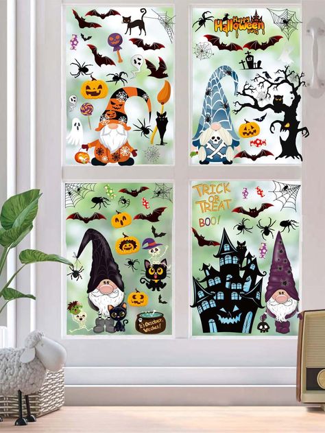 Halloween Sillouette Art Window, 3d Shadow Box Cricut Svg Free Halloween, Haloween Decor, Spooky Trees, Carte Halloween, Ctmh Fa-boo-lous Halloween, Halloween Home Decor, Halloween Patterns, Window Stickers