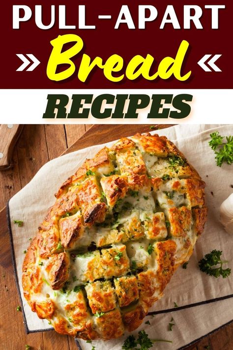 Also known as bubble bread, tear and share, or monkey bread, these pull-apart bread recipes are super fun for parties and come in all shapes and flavors. Tear Apart Bread Easy Recipes, Puffy Bread Recipe, Tear And Share Bread Recipes, Cob Bread, Tear And Share Bread, Bubble Bread, Baking Challenge, Bread Pull Apart Recipes, Vegetable Bread