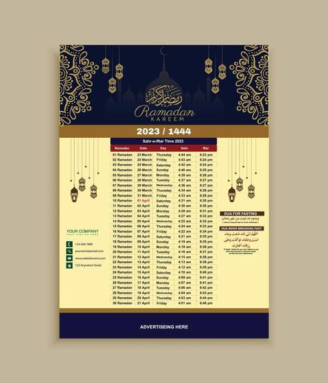 Ramadan Calendar design template 2023 with sehri and iftar dua and time table schedule vector illustration. abstract, color, promotion, printable and editable eps 10. Ramadan Time Table 2023, Ramzan Time Table Card Design, Ramadan 2023 Calendar, Ramadan Calendar Design, Time Table Schedule, Ramadan Time Table, Iftar Dua, Ramadan Dates, Ramadan Calendar