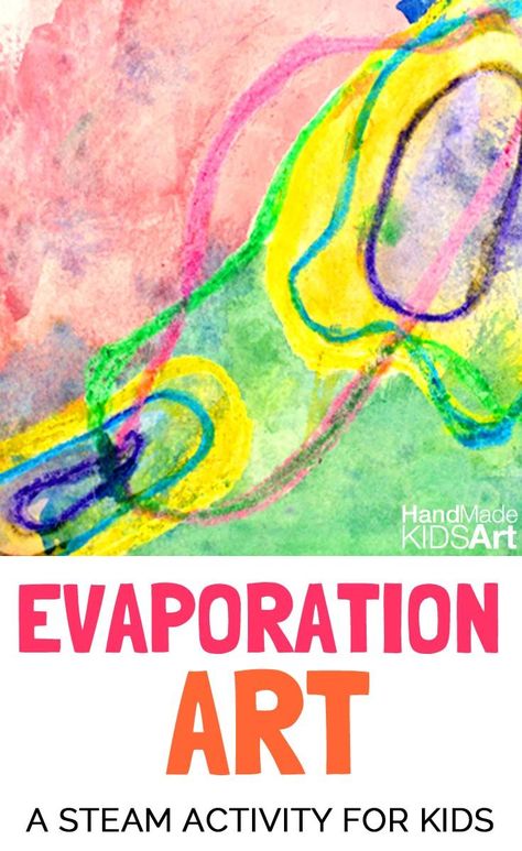 Evaporation Art A Preschool STEAM Activity Water Cycle Art Preschool, Water Exploration Preschool, Sunny Preschool Activities, Preschool Water Study, Water Cycle Preschool Activities, Water Art Preschool, Water Activities For Kids Preschool, Water Study Creative Curriculum, Preschool Water Theme