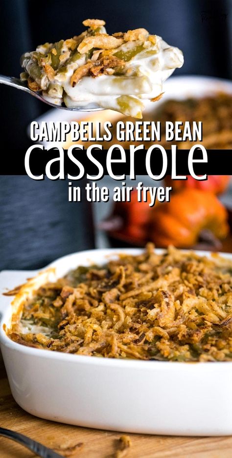 Indulge in the timeless flavors of Thanksgiving with this Classic Green Bean Casserole by Campbell's. Perfectly creamy and topped with crispy onions, this dish brings comfort and nostalgia to your holiday table. Whether you're hosting a large family gathering or an intimate dinner, this easy-to-make casserole is sure to be a crowd-pleaser. Embrace the tradition and savor every bite of this beloved side dish that complements any festive feast. Thanksgiving Green Bean, Thanksgiving Green Bean Casserole, Green Bean Casserole Campbells, Casserole Ideas, Classic Green Bean Casserole, Classic Thanksgiving, Creamy Mushroom Soup, Intimate Dinner, Crispy Onions