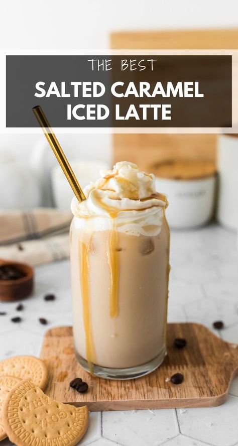 Smores Latte, Salted Caramel Latte Recipe, Caramel Latte Starbucks, Iced Caramel Latte Recipe, Salted Caramel Iced Coffee, Caramel Latte Recipe, Salted Caramel Latte, Caramel Iced Coffee Recipe, Iced Caramel Latte