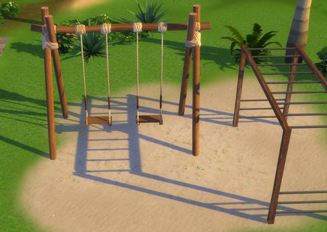 Playground Swings, Wooden Playground, Sims 4 Challenges, Retro Coffee Tables, American Girl Doll Accessories, Sims 4 Cc Folder, Casas The Sims 4, Wooden Swings, The Sims 4 Download