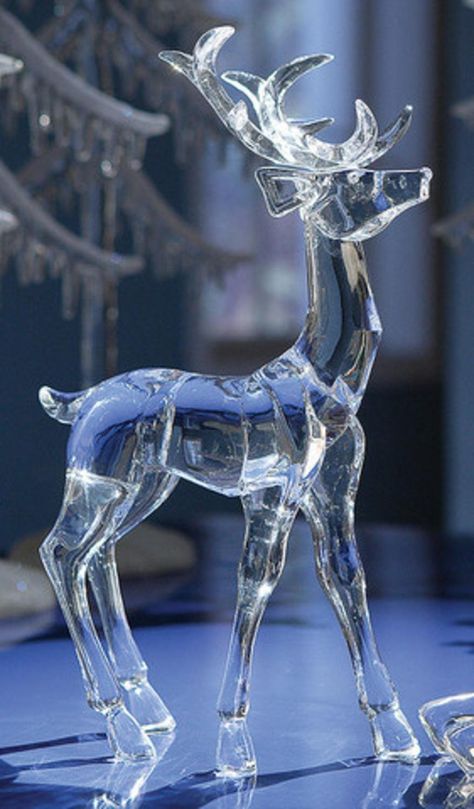 Amazon.com: Pack of 4 Icy Crystal Decorative Christmas Standing Deer Figurines 11.6": Home & Kitchen Deer Figurines, Swarovski Crystal Figurines, Small Deer, Deer Hunting Blinds, Ice Sculptures, Crystal Figurines, Decor Figurines, Glass Figurines, Glass Animals