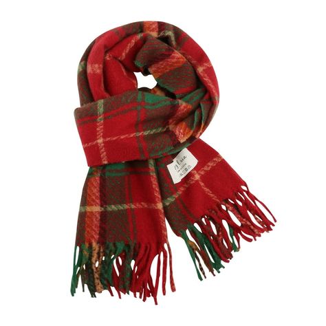 Christmas Accessories Fashion, Knit Plaid, Christmas Scarf, Tassel Scarf, Wrap Shawl, Women Christmas, Warm Scarf, Christmas Women, Shawls And Wraps