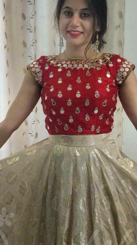 Blouse Designs Mirror Work, Mirror Work Blouse Design, Lehenga Saree Design, Long Frock Designs, Mirror Work Blouse, Long Gown Design, Kids Blouse Designs, Half Saree Lehenga, Cutwork Blouse Designs