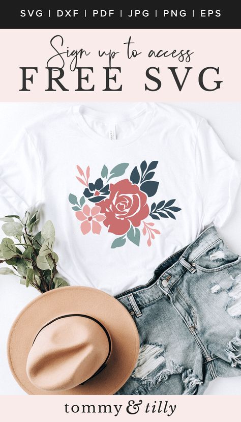 Floral Vinyl Shirt Ideas, Colorful Svg Designs, T Shirt Cricut Ideas, Svg Free Files For Cricut Shirts Women, Cricut Designs For Shirts, Svg Shirt Ideas, Silhouette Cameo Vinyl, Svg Shirt, Flowers Svg