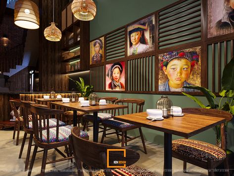 Thai Restaurant Design, Chinese Cafe Design, Vietnam Restaurant, Chinese Cafe, Asian Cafe, Bistro Interior, Thai Cafe, Thai Decor, Bistro Design