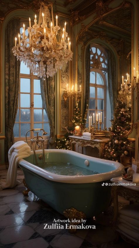 Bathroom Castle Aesthetic, Rococo Bathroom, Fairytale Bathroom, Castle Renovation, Castle Bathroom, Palace Bathroom, Small Mansion, Royal Interior, Scrapbooks Ideas