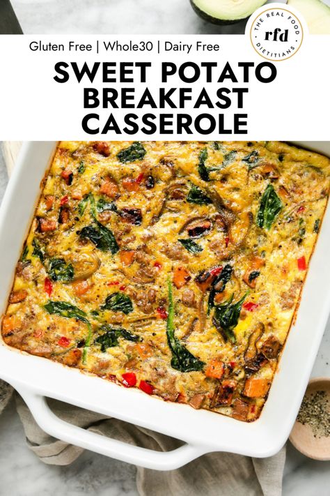 Here’s a weekend meal prep staple that will soon become your new breakfast (or lunch or dinner) go-to. This Sweet Potato Breakfast Casserole is made with homemade breakfast sausage, is veggie-filled, and is a healthy, satisfying, reheat-and-eat meal. Not only is the recipe great for meal prep, it’s also a wonderful addition to a special holiday morning, such as an Easter brunch Sweet Potato Breakfast Casserole, Potato Breakfast Casserole, Weekend Meal Prep, Oatmeal Bake, Breakfast Potato Casserole, Homemade Breakfast Sausage, Healthy Breakfast Casserole, Potato Breakfast, Casserole Easy