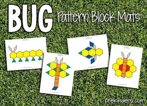 Butterfly Math Kindergarten, Bug Pattern Block Mats Free, Bugs And Insects Preschool Activities Free Printable, Spring Pattern Block Mats Free, Insect Centers, Insect Preschool, Preschool Insects, Preschool Bug Theme, Preschool Bugs