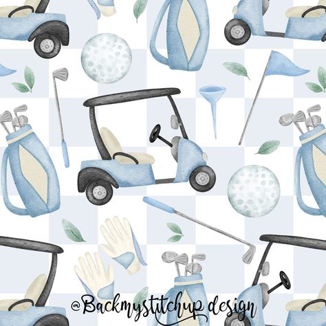 Golf Seamless Pattern, Golf Digital Paper, US Sport seamless fabric design, Unisex boys girls Golf Tumbler design, instant download by BackMyStitchUp on Etsy Golf Tumbler, Golf Pattern, Photo Reels, Girls Golf, Fabric Sale, Future Design, Rainbow Baby, Tumbler Design, Tumbler Designs