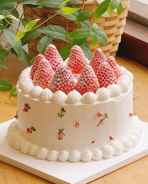 Cottagecore Cake, Cute Baking, Pretty Dessert, Simple Birthday Cake, Pretty Birthday Cakes, Cute Birthday Cakes, Just Cakes, Cute Desserts, Pretty Cakes