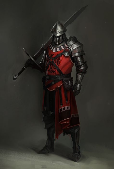 By Vladimir Buchyk on ArtStation at https://www.artstation.com/artwork/3al2m Zweihander Knight, Evil Paladin, Evil Knight, Guerriero Samurai, Knights, Heroic Fantasy, Gothic Steampunk, Knight Armor, Knight Art