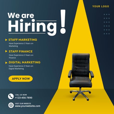 Hiring Posters Creative, Digital Marketing Hiring Poster, Job Hiring Poster Creative Template, Job Posting Template, Hiring Template Design, We Are Hiring Instagram Post, Social Media Posters Design, Job Poster Design Ideas, Job Ads Design