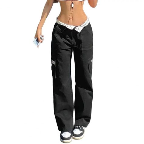 Experience the perfect blend of nostalgia and modernity with our y2k pants! Step up your style game with these y2k pants womens, the ultimate fusion of function and fashion. These cargo pants are more than just a trend; they’re a statement. Designed for the modern woman who values both style and practicality, these pants bring the iconic Y2K vibe into the present with a fresh, contemporary twist. Crafted from high-quality, durable fabric, these pants y2k offer unmatched comfort and versatility. Ripped Jeans Y2k, Low Waist Cargo Pants, Low Waist Cargo, Womens Cargo Trousers, Grunge Denim, Baggy Cargo Jeans, Cargo Pants Baggy, Y2k Cargo Pants, Sweatpants Streetwear