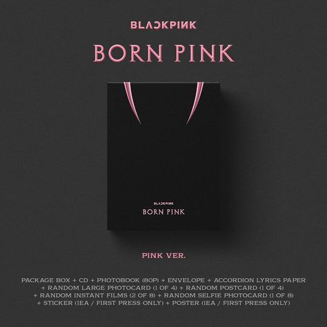 Blackpink - Born Pink - 2nd Album Offline Release- Pink Version - August 11, 2022. Pink Cd, Cd Packaging, Blackpink Born Pink, Black Pink Background, Instant Film, Pink Box, Born Pink, Album Releases, Birthday List