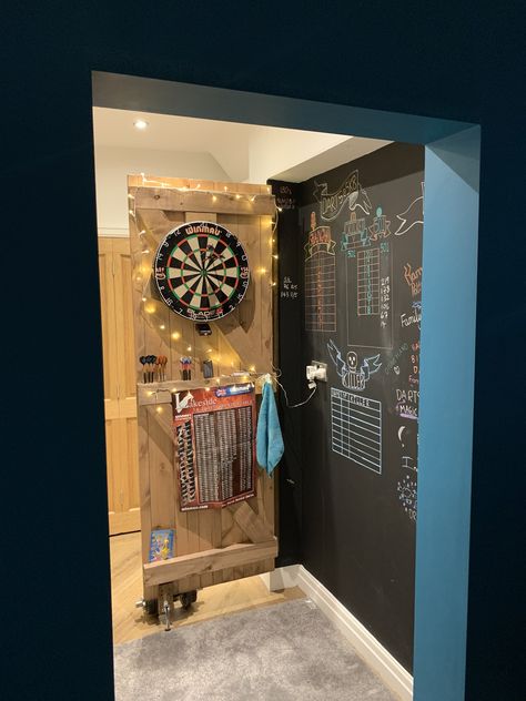 Home Dart Board Ideas, Hidden Dart Board, Hidden Dart Board Ideas, Dartboard Ideas, Dartboard Wall, Dartboard Surround, Dart Board Wall, Hidden Games, Farmhouse Vibes