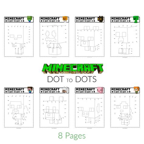 Play Minecraft, Dots Free, Minecraft Characters, Dot To Dot, How To Play Minecraft, Connect The Dots, Free Printable, Free Printables, To Play