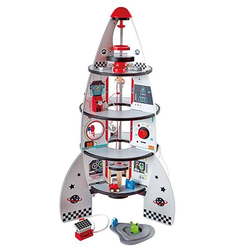 Four Stage Toddler Rocket Ship Playset by Hape | Award Winning Wooden Spaceship Toy with Real Life Space Shuttle Designs, 20 Rocket Space Center Pieces and Planetary Lander, $89.99 Toy Rocket, Hape Toys, Toddler Gear, Life Space, Hapkido, Space Rocket, Spaceship Design, Rocket Ship, Play Tent