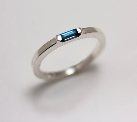 Sterling Silver Sculptural Minimalist Flat by CathyHeinzDesigns Flat Top Ring, London Blue Topaz Jewelry, Minimalist Wedding Rings, Minimalist Flat, Baguette Engagement Ring, Stack Rings, Blue Topaz Jewelry, Minimalist Engagement Ring, Topaz Jewelry