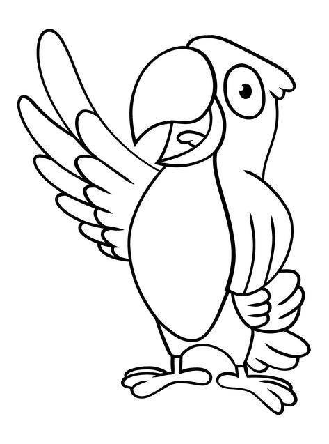 Parrots - Lol Coloring Pages Parrot Colouring Pages, Parrot Outline, Parrot Coloring Page, Parrot Cake, Parrot Cartoon, Bible Memorization, Fall Leaves Coloring Pages, Lol Coloring Pages, Lol Coloring