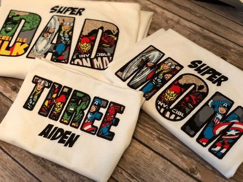 Avengers Superhero Family Shirts Avengers Birthday Shirt | Etsy Avengers Theme Birthday, Avengers Birthday Party Decorations, Marvel Birthday Party, Marvel Party, Hulk Birthday, Superhero Family, Avenger Birthday Party, Spiderman Birthday Party, Avengers Party