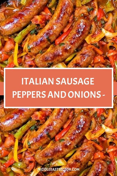 Mmmmm. Mmmmm. Mmmmm. Sausage and peppers with onions. This is one of those classic Italian-American street food, lunch cart dishes. I used to order sausage, peppers, and onions at a hole-in-the-wall lunch counter in Burbank. You know the type of place—where the big loud guy behind the counter works fast and furious, takes your order Italian Sausage Peppers And Onions, Italian Sausage Peppers, Sausage Peppers And Onions, Sausage Peppers, Italian Sausage Recipes, Sausage Bake, Hot Sausage, Skillet Dinners, Hot Italian Sausage