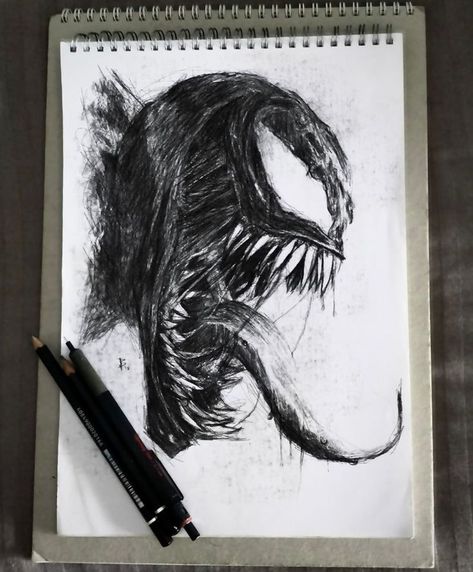 Venom Tattoo, Venom Art, Marvel Drawings, Unique Drawings, Art Drawings Sketches Creative, Pencil Art Drawings, Creative Drawing, Marvel Art, Super Heroes