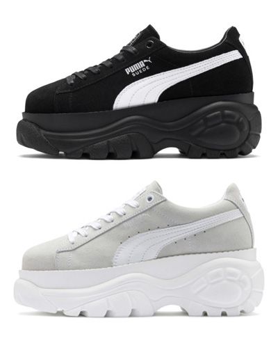 Puma x Buffalo London Platform Sneakers Are Here Ugly Shoes, Popular Shoes, Slouched Boots, Girls Sneakers, Nike Shoes Women, Hot Shoes, Fall Shoes, Platform Sneakers, White Sneakers