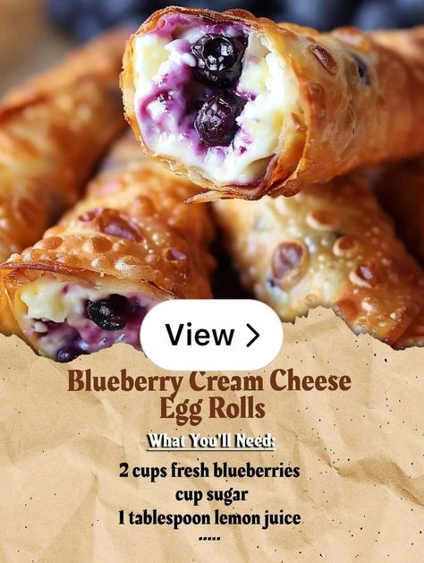 Lemon8 · BLUEBERRY CREAM CHEESE EGG ROLLS · @Milly Blueberry Cheesecake Eggrolls, Blueberry Cream Cheese Egg Rolls Recipes, Blueberry Cream Cheese Egg Rolls, Blueberry Cream Cheese Eggrolls, Cream Cheese Egg Rolls, Cheese Egg Rolls, Apple Pie Cookies, No Egg Desserts, Pie Cookies