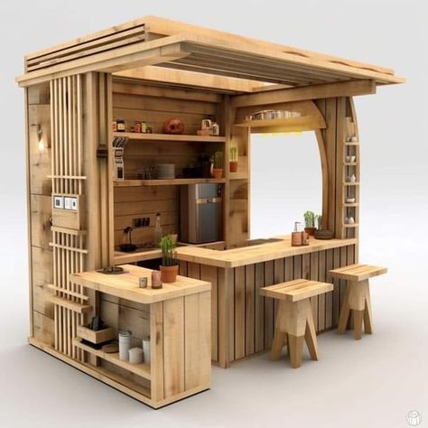 Kiosk Design Ideas Architecture, Mobile Bakery, Caffe Design, Food Stall Design, Juice Bar Design, Coffee House Design, Pallet Furniture Ideas, Small Restaurant Design, Mobile Coffee Shop