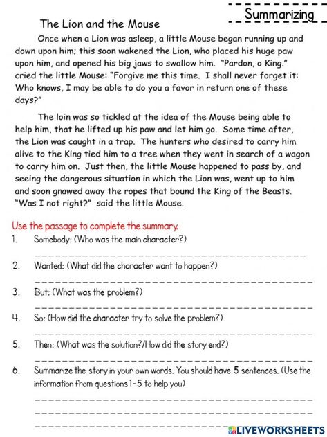 Summary Writing Worksheets, Teaching Summarizing, Worksheets For 4th Grade, Summarizing Worksheet, 4th Grade Reading Worksheets, Summarizing Activities, Story Summary, Worksheets 3rd Grade, Mood Board Layout