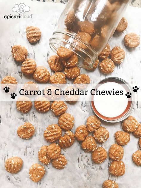 Homemade Treats For Dogs Recipes, Chewy Dog Treat Recipes, Dog Treats With Carrots, Long Lasting Dog Treats Homemade, Carrot Dog Treats, Homemade Dog Cookies, Homemade Pet Treats, Dogs Treats, Doggy Treats